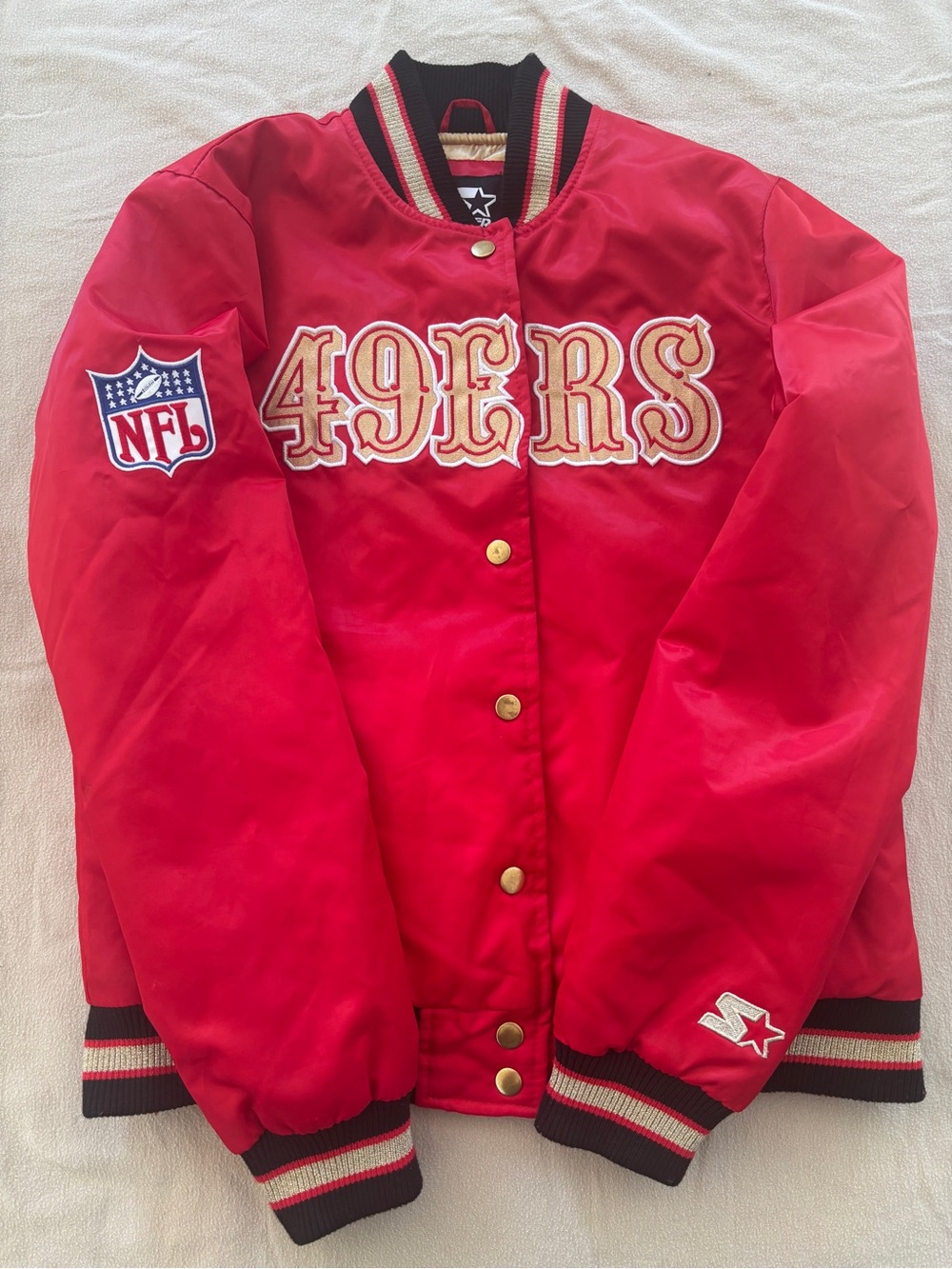 STARTER Red 49ERS Team Puffer Jacket